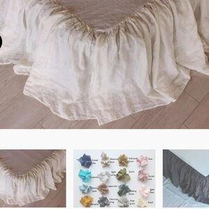 Kingdom of Comfort Belarusian Linen Bed Skirt turquoise